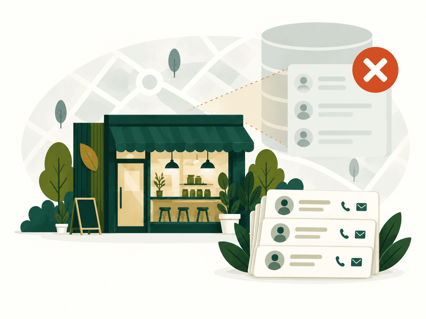 Editorial illustration for Apollo or ZoomInfo market research and B2B lead generation