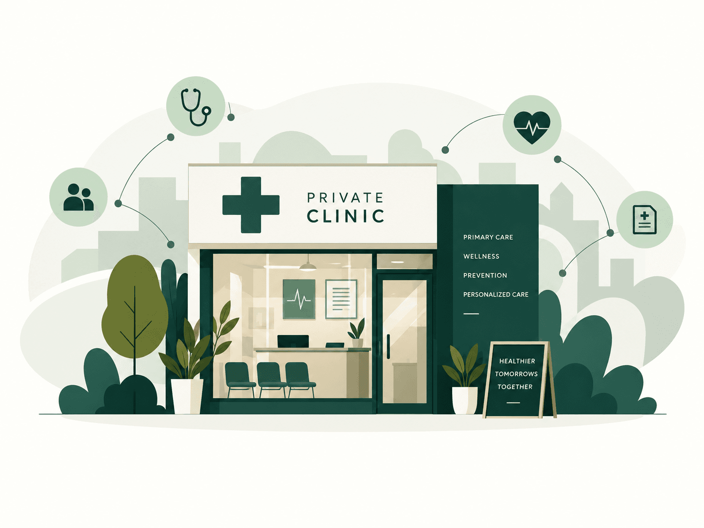 Editorial illustration for B2B lead generation for private clinics market research and B2B lead generation