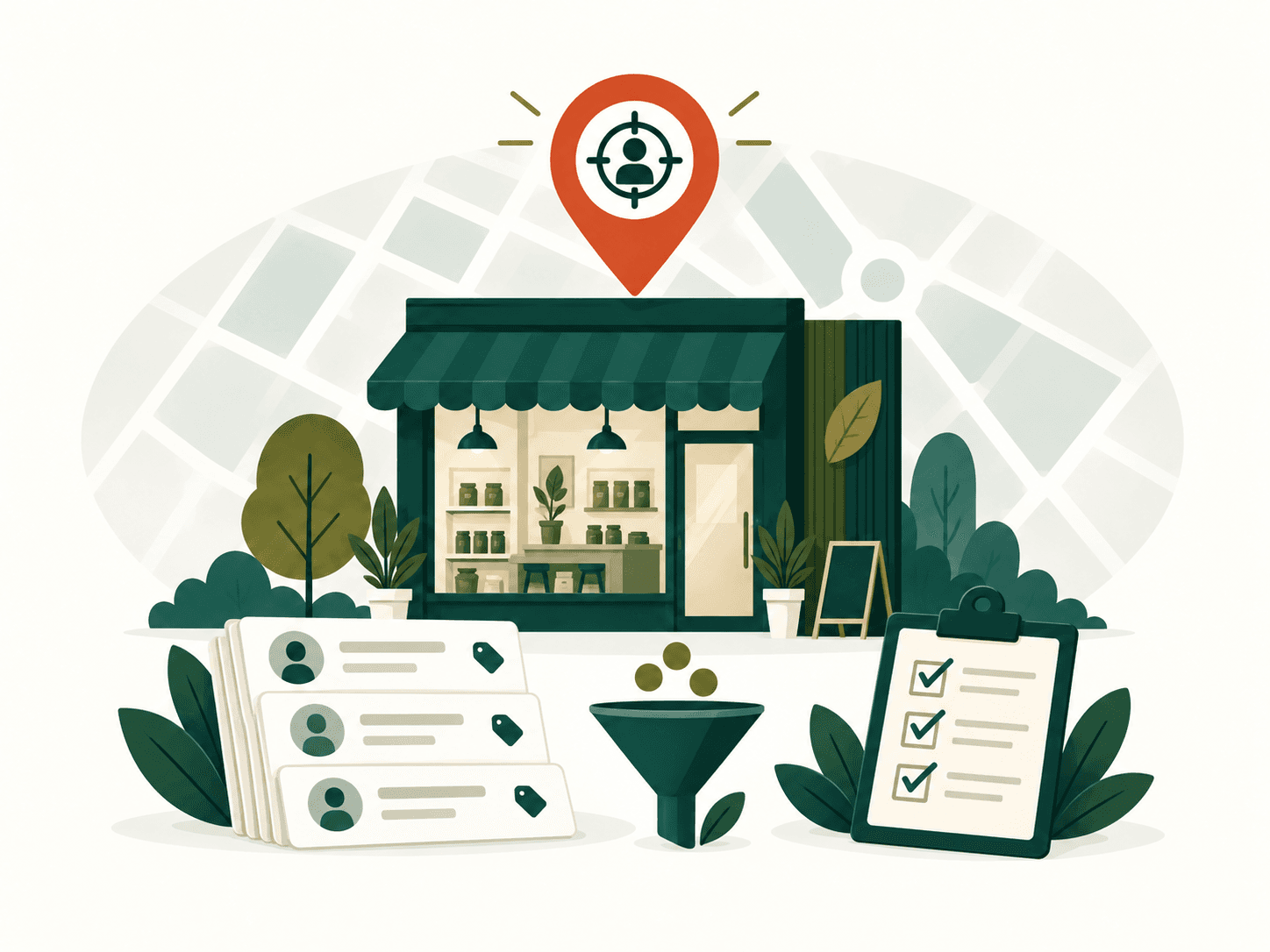 Editorial illustration for lead list for a very specific ICP market research and B2B lead generation