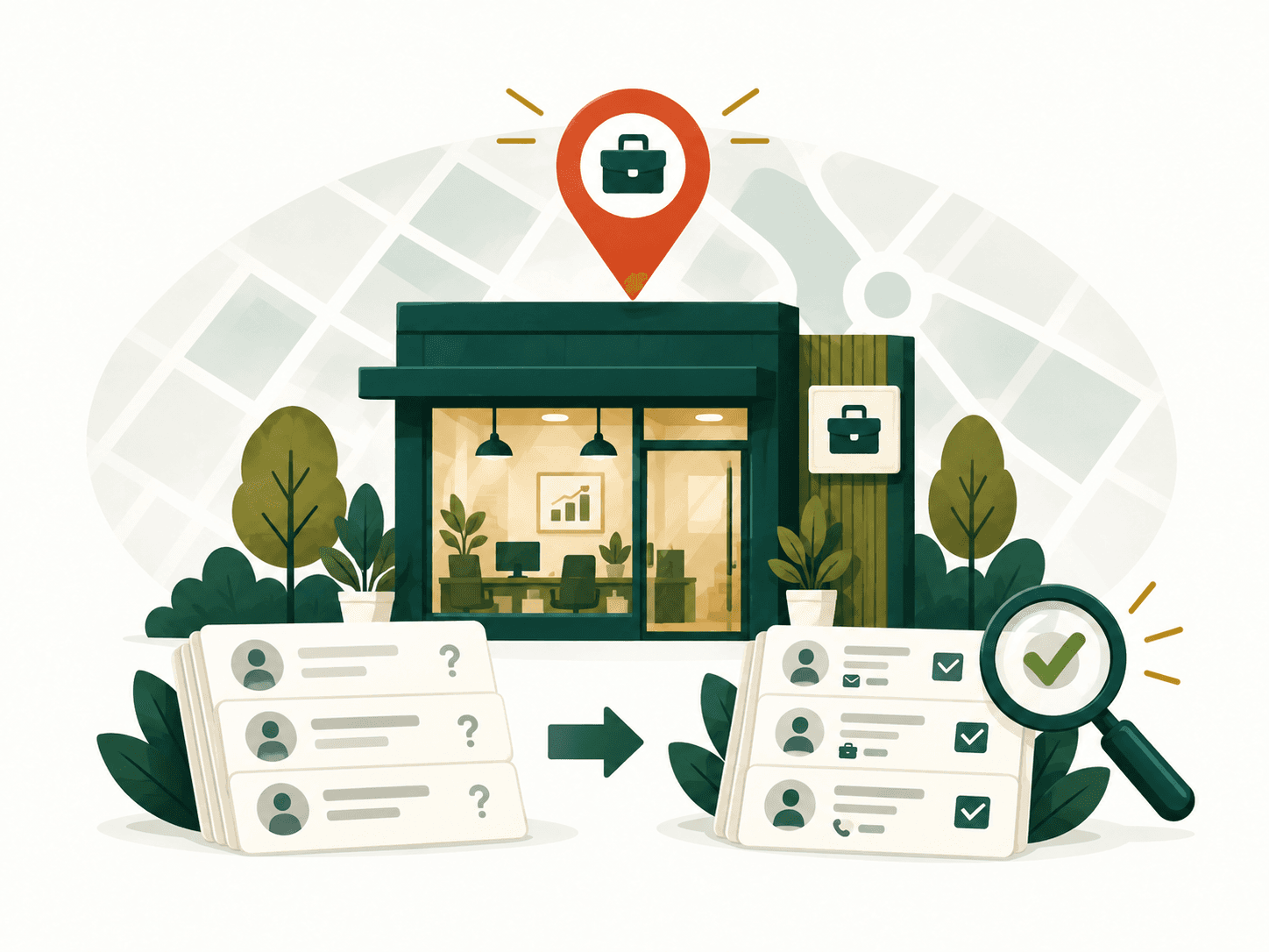 Editorial illustration for enrich large B2B lead lists market research and B2B lead generation