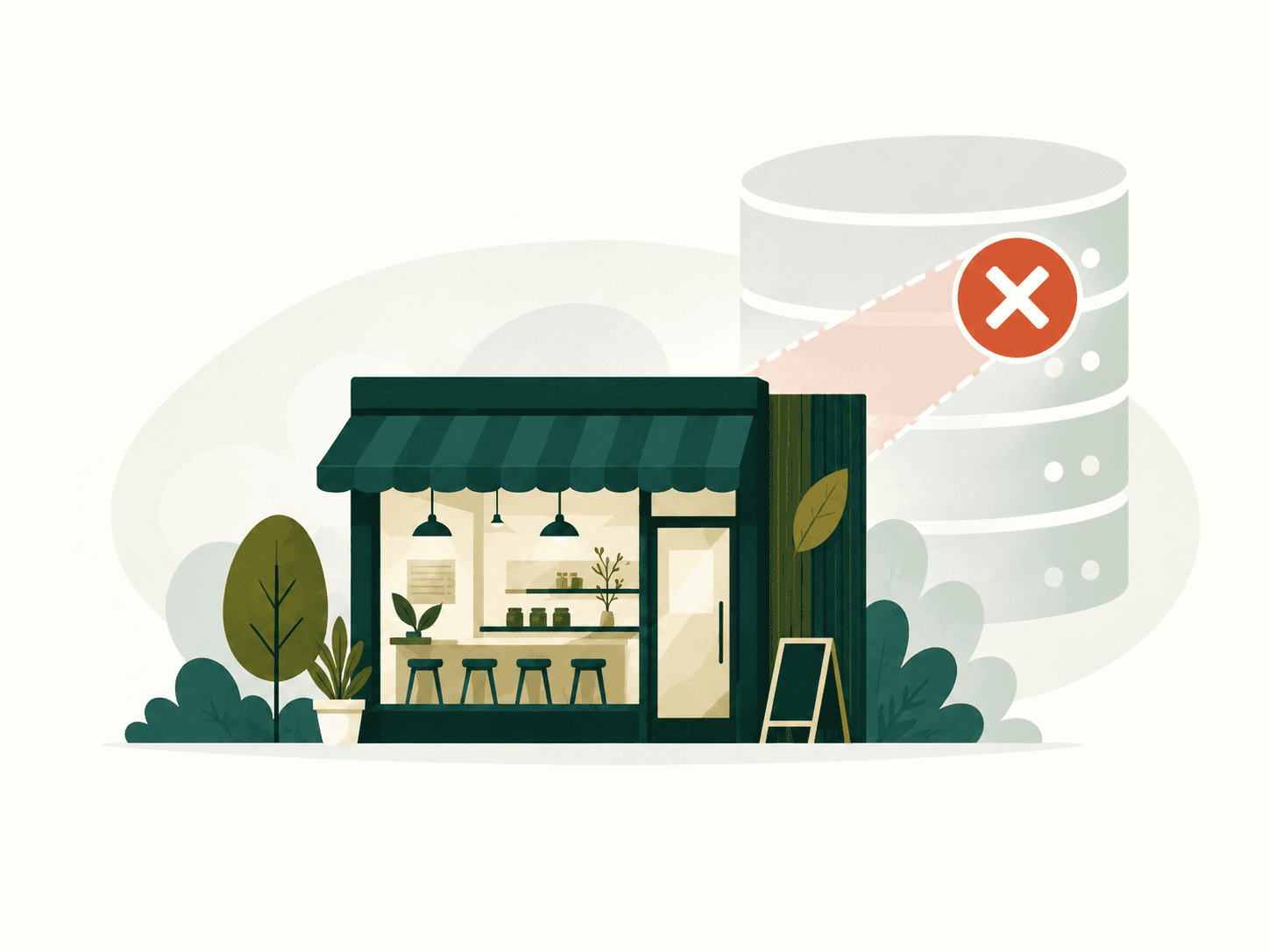 Editorial illustration for traditional B2B databases market research and B2B lead generation