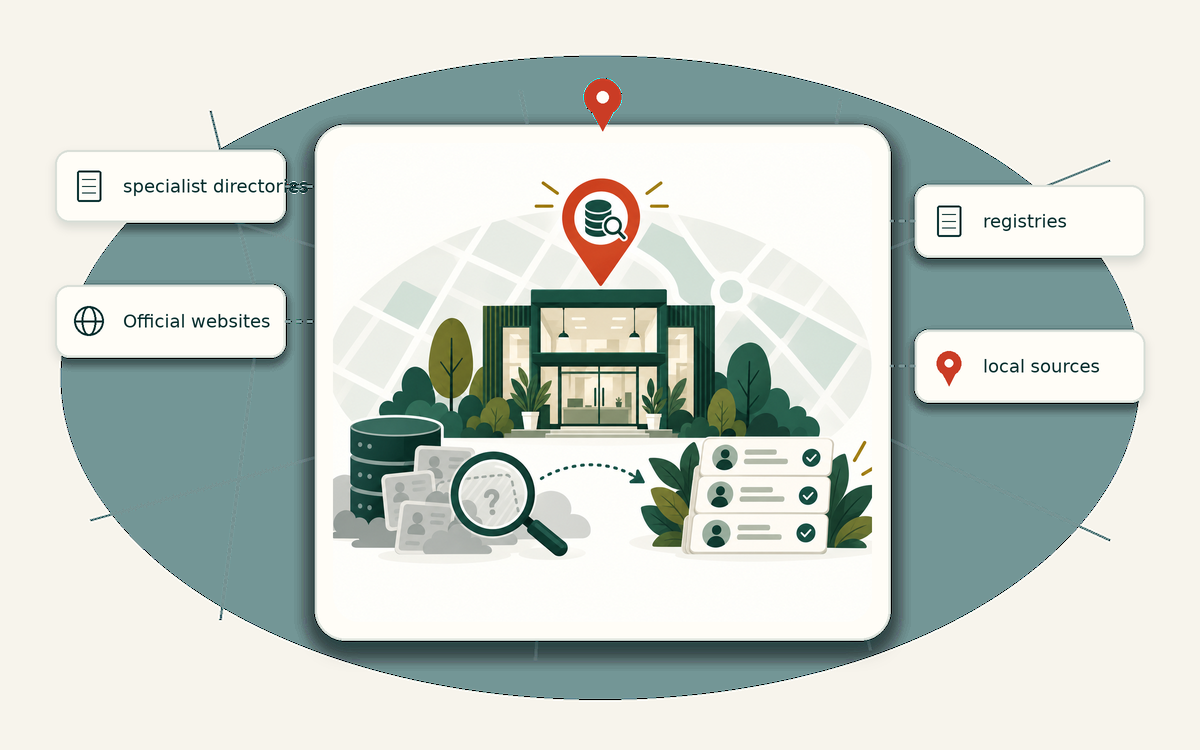 Editorial market universe illustration for B2B data providers for hard-to-find markets