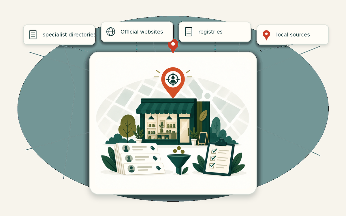 Editorial market universe illustration for lead list for a very specific ICP