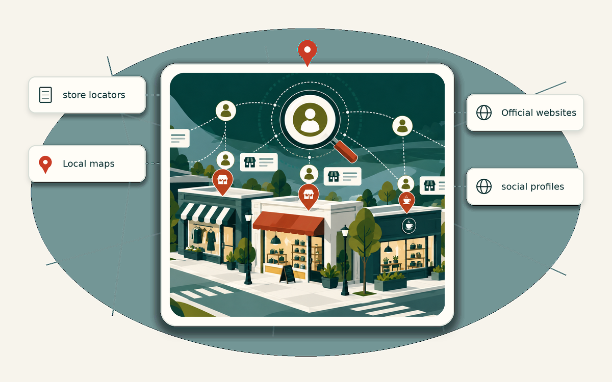 Editorial market universe illustration for independent retail store owners