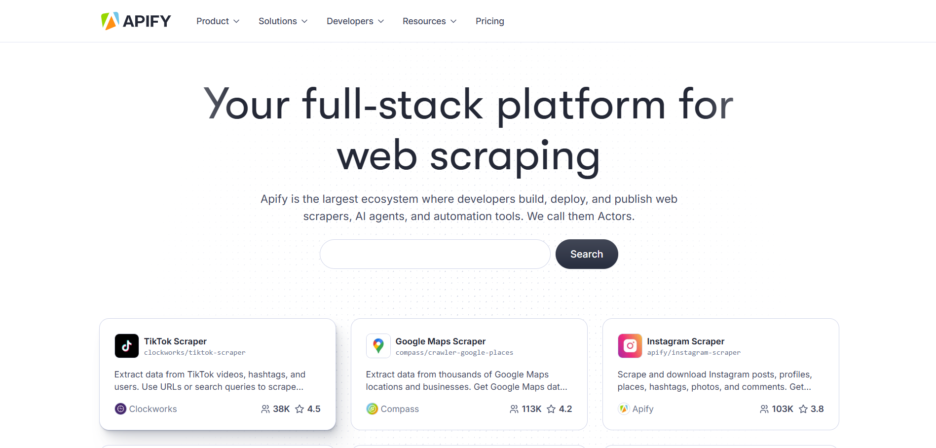 Apify Web Scraping Platform