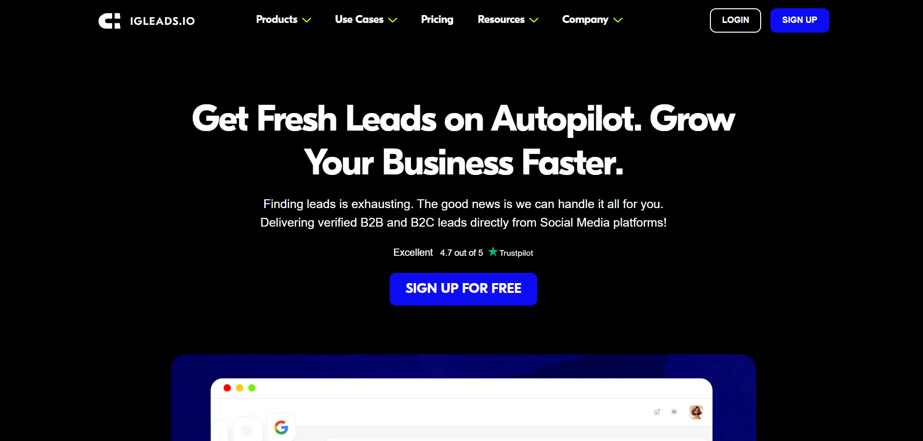 IGleads B2C Lead Generation Dashboard