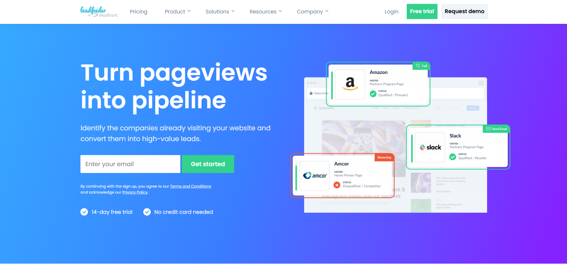 Leadfeeder B2C Lead Generation Dashboard